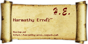 Harmathy Ernő névjegykártya